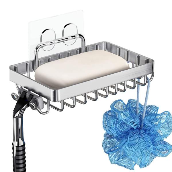 Wall Mounted Draining Soap Razor Saver Shower Wall Soap Dish Holder for Bathroom Tile