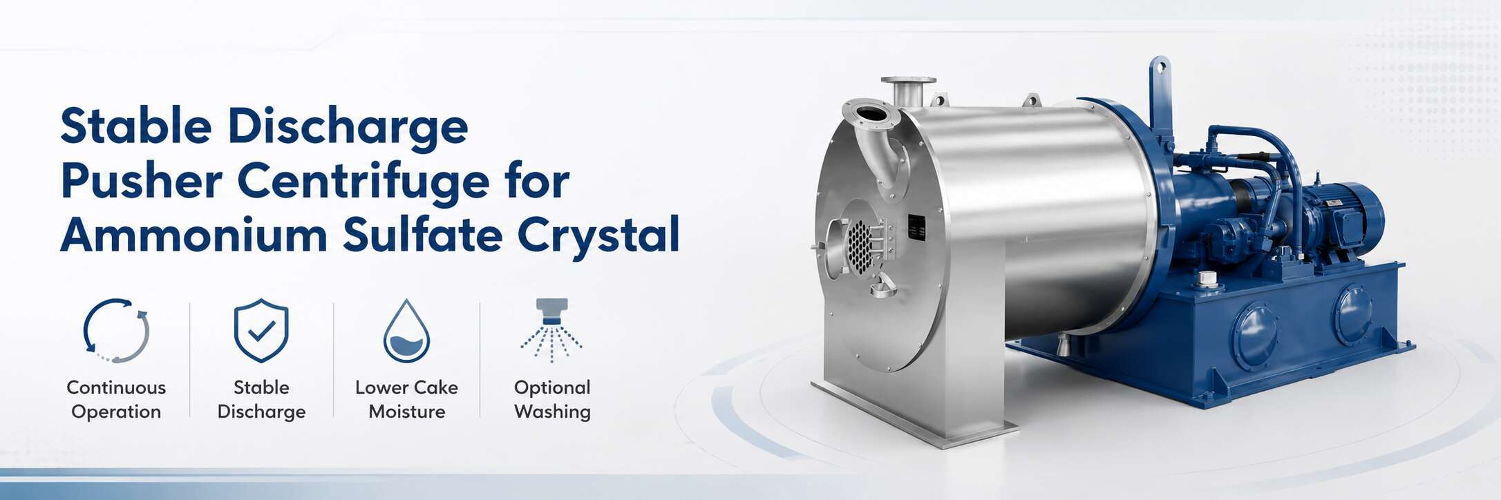 Stable Discharge Pusher Centrifuge for Ammonium Sulfate dewatering