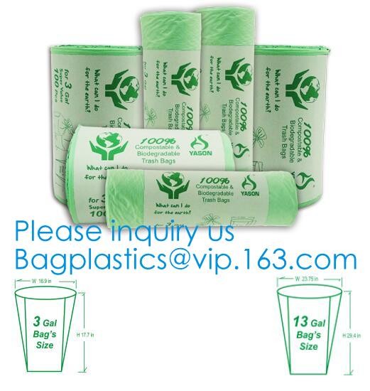 Eco Friendly Large Bio Compostable Refuse Garden Waste Dustbin Liners Sacks, Biodegradable Compostable Refuse Sacks, Lin