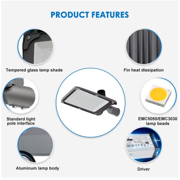 Aluminum  Roadway Garden LED Street Light  IP66 Waterproof Energy Saving