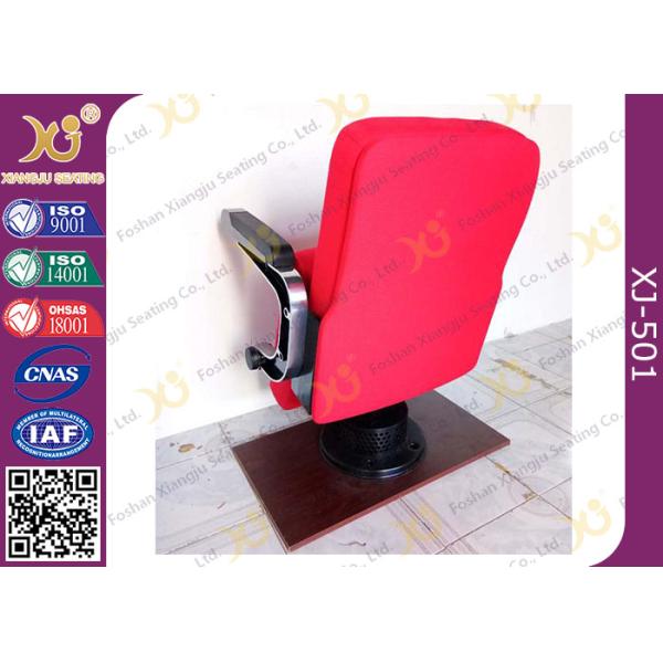 Aluminum Upholstered Red Acrylic Fabric  PU Armrest Auditorium Theater Seating