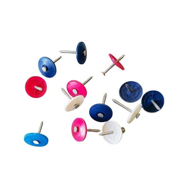 Высокуглеродистая стальная пластиковая крышка пригвождает/почувствованный настилающ крышу ногти с пластиковыми шайбами