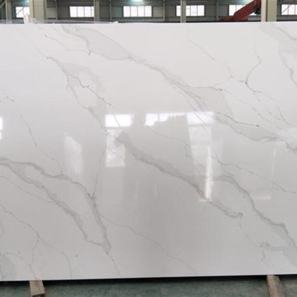 Calacatta Classical Polished Honed White Quartz Stone Veneer White Quartzite Slabs For Benchtop