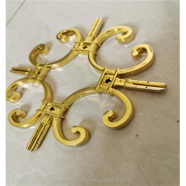 5*8 Aluminum decorative profile gold bar FLOWER  decoration for frameless glass accessories