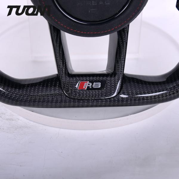 Black Suede Leather Carbon Steering Wheel Audi R8 TTRS A3 A4 A5 RS3 Plane Shape