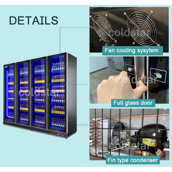 Commercial Vertical Beer Bottle Display Cooler With 4 Glass Door