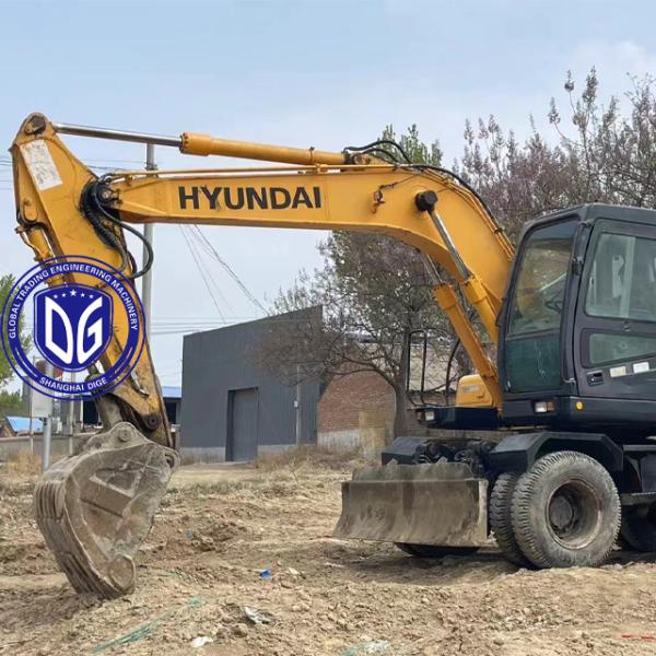 Прекрасный подержанный гидравлический экскаватор Hyundai 150W колесный экскаватор на складе