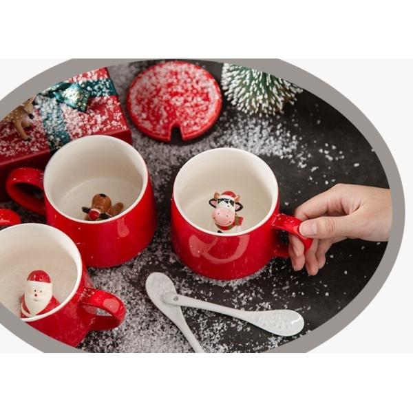 Single Layer 3D 350CC Christmas Pottery Mugs