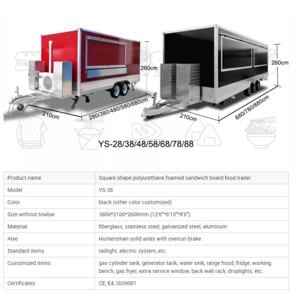 110v/220v Meat Processing Plants Drivable Crepe Trailer Food Truck Cafe with Full Kitchen