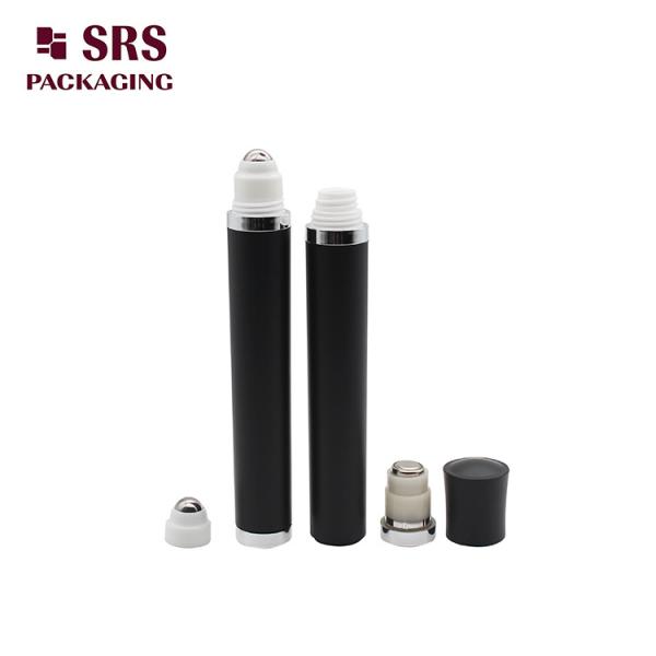 Empty Cosmetic Matte Black Vibrating Roller Ball Bottle 10ml for Eye Serum