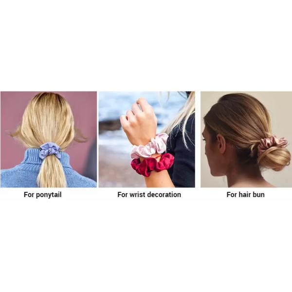 Hair Bow Mulberry Silk Scrunchies Healthy Colorful 0.03kg Weight