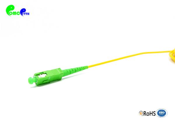 IEC Grade B SC APC 9 / 125μm Simplex 2.0mm Fiber Optic Patch Cord 10M G657A2 LSZH Yellow