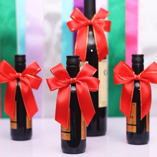 MSD Custom Elastic Loop Ribbon Bows Wine Bottle Neck Decorative Bows for Celebration