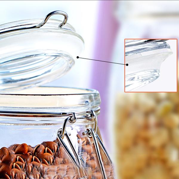 Stocked Airtight Glass Jam Jar Canister Multi Capacity Soda Glass Material