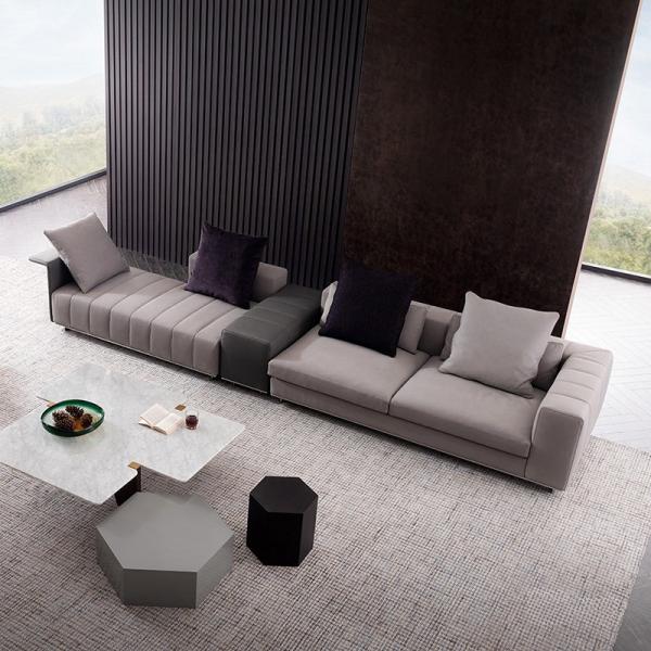 OEM Hotel Lobby Furniture Modular Sofa Set Leather Fabric Straight Sofa Living Room