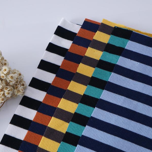 Fashionable Healthy And Environmental Friendly Striped Knit Fabric For French Terry