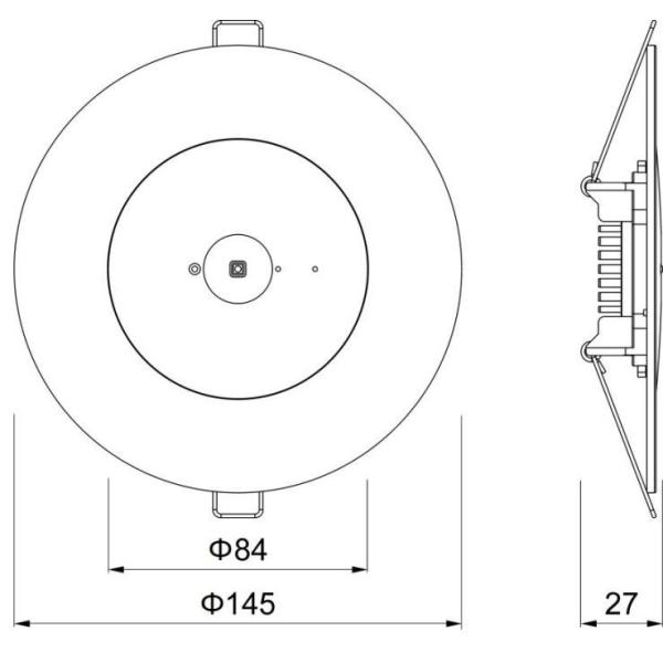 Не поддерживаемое аварийное СИД Downlight белое 2W 130mm DGS32A