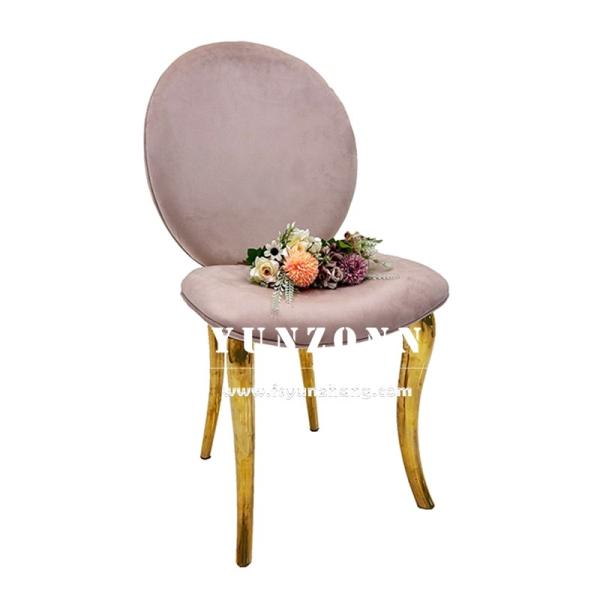 High-End Hotels Banquet Chair Gold Wedding Party Stainless Steel Living Room White Velvet Dining Chair