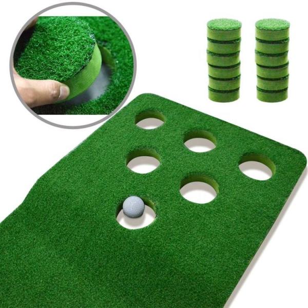 12 Holes Golf Putting Green Game Mat For Home Office Foam Base Golf Putting Mat Indoor 2 Putters And 2 Golf Bal