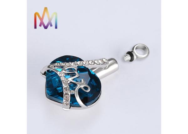 Multicolor Engraved Heart Cremation Necklace Charms