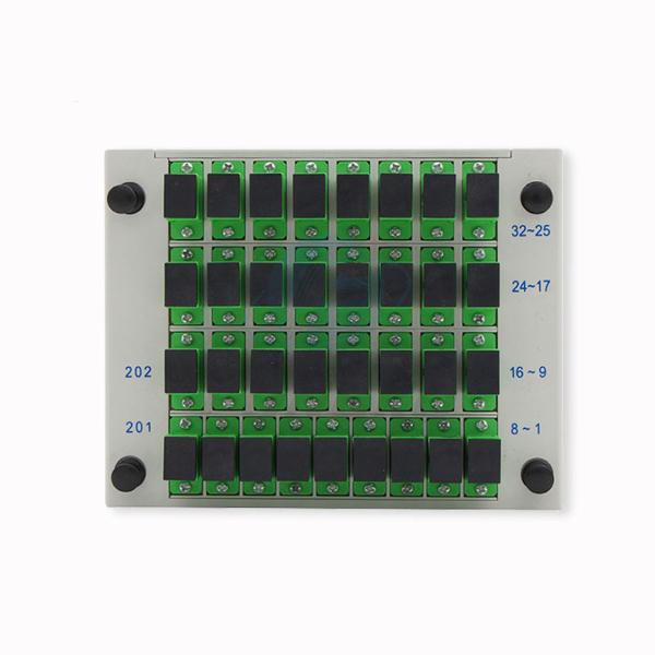 FTTH Sc Apc 1x32 Plug In Outdoor Fiber Splitter Passive Optical Coupler