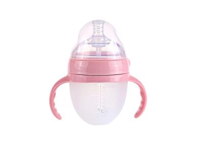 Large Capacity Silicone Baby Milk Bottle With Handle Colored High Durability