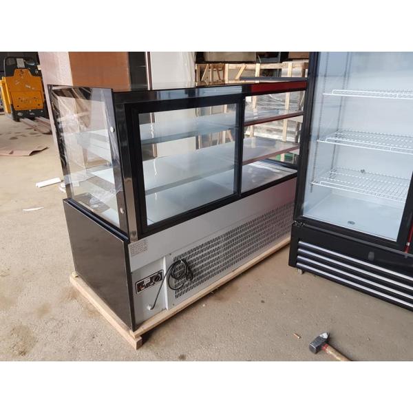 Air Cooling Ice Cream Showcase Freezer SS304 1200L Curved Glass