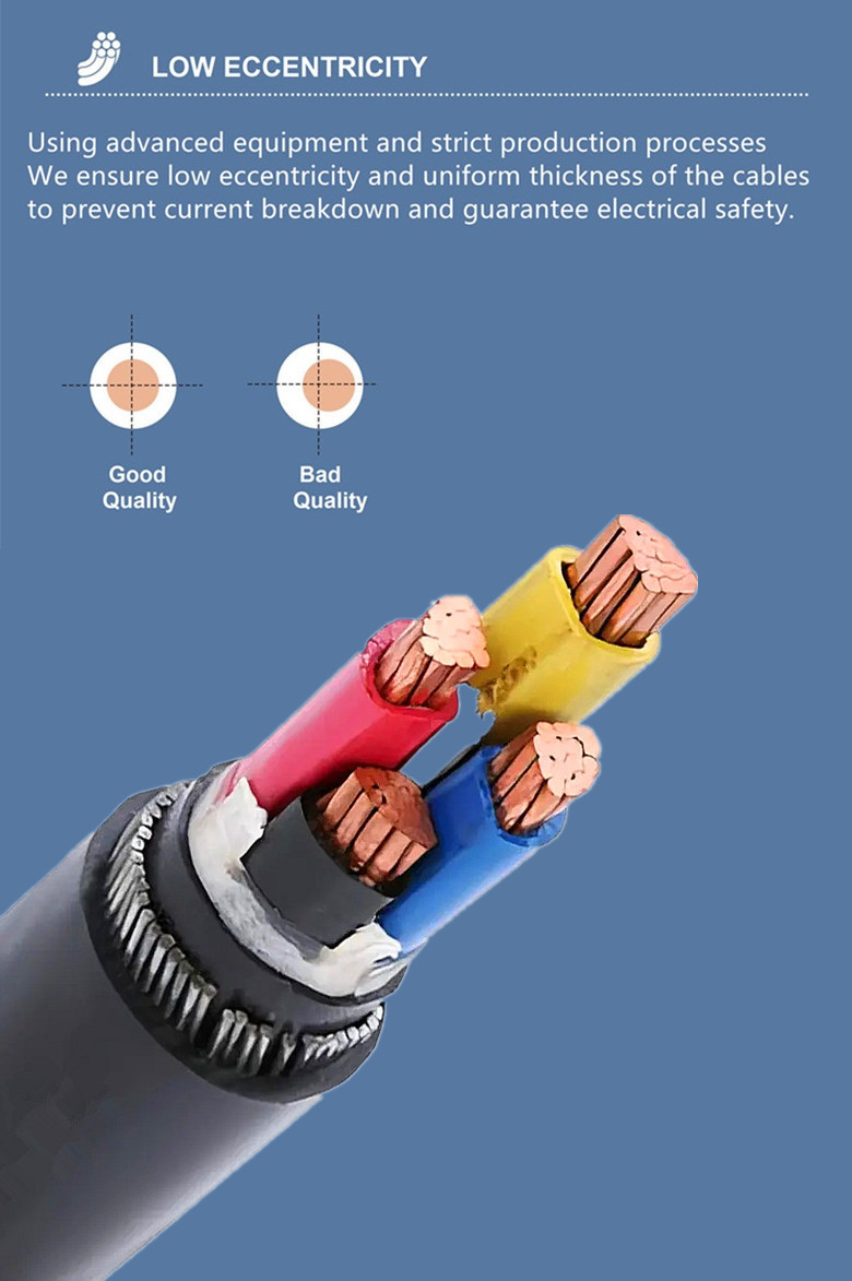 Flame Retardant Copper Conductor Earth Continuity ECC Cable SWA Armoured 16mm2 X 4 Core 10mm2 X 2 Core Low Voltage