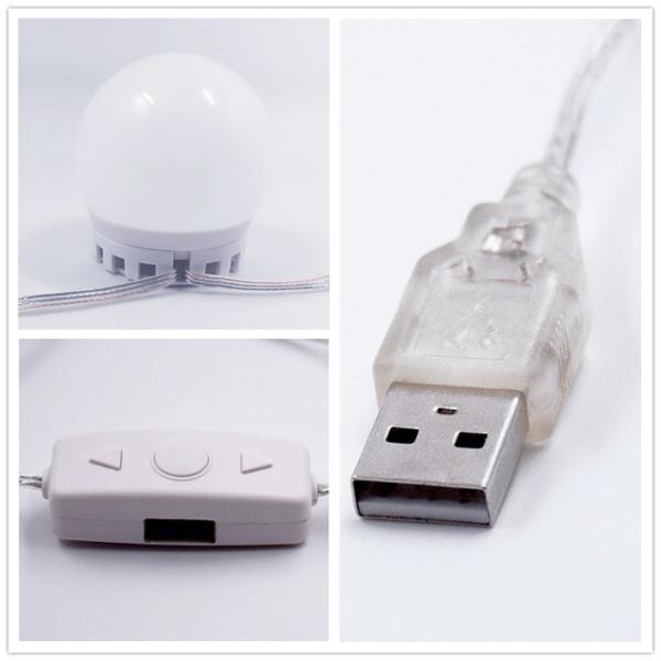 Hidden Wiring LED Makeup Vanity Lights With Dimmer Waterproof Adhensive Sticker