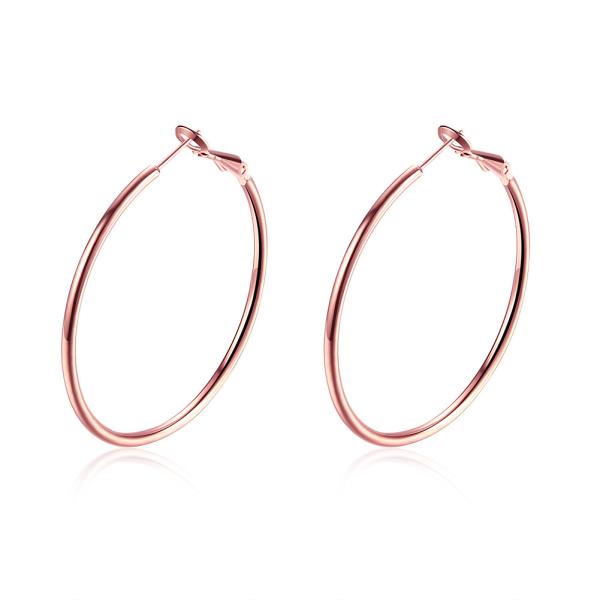 o ouro de 40mm chapeou brincos feitos sob encomenda da aro em volta do acoplamento do OEM de 8.2g Rose Gold