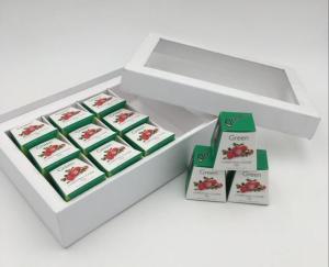 Caixas de empacotamento de gravação UV do Natal recicláveis com a janela clara