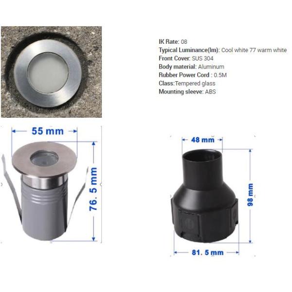 Milk Glass LED Underground Light / Mini Buried Underground Driveway Lights