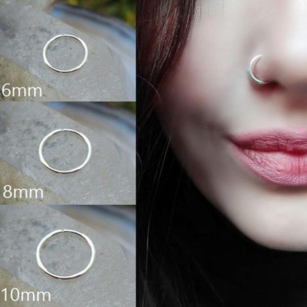 New Arrival Surgical Steel 0.8mm Cartilage Piercing Stud Thin Small Nose Ring Hoop Fashion Jewelry