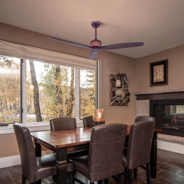 Decorative 110v 75w 52 Inch Flush Mount Ceiling Fan With Light And Remote