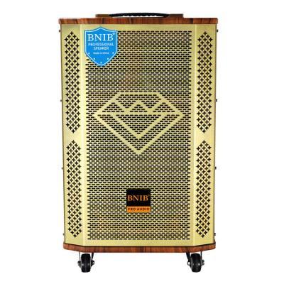 Custom Logo Bluetooth Party Box Speaker Wireless Wooden 12 Inch Portable Speaker