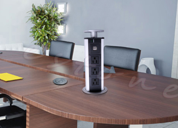 Integrated Kitchen Pop Up Power Sockets 110 Voltage Rohs Certificate  With Usb Charging