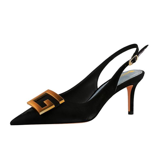 089990-5 European And American Style Banquet Women'S Shoes Stiletto High Heels Shallow Mouth Pointed Toe Hollow Back Str