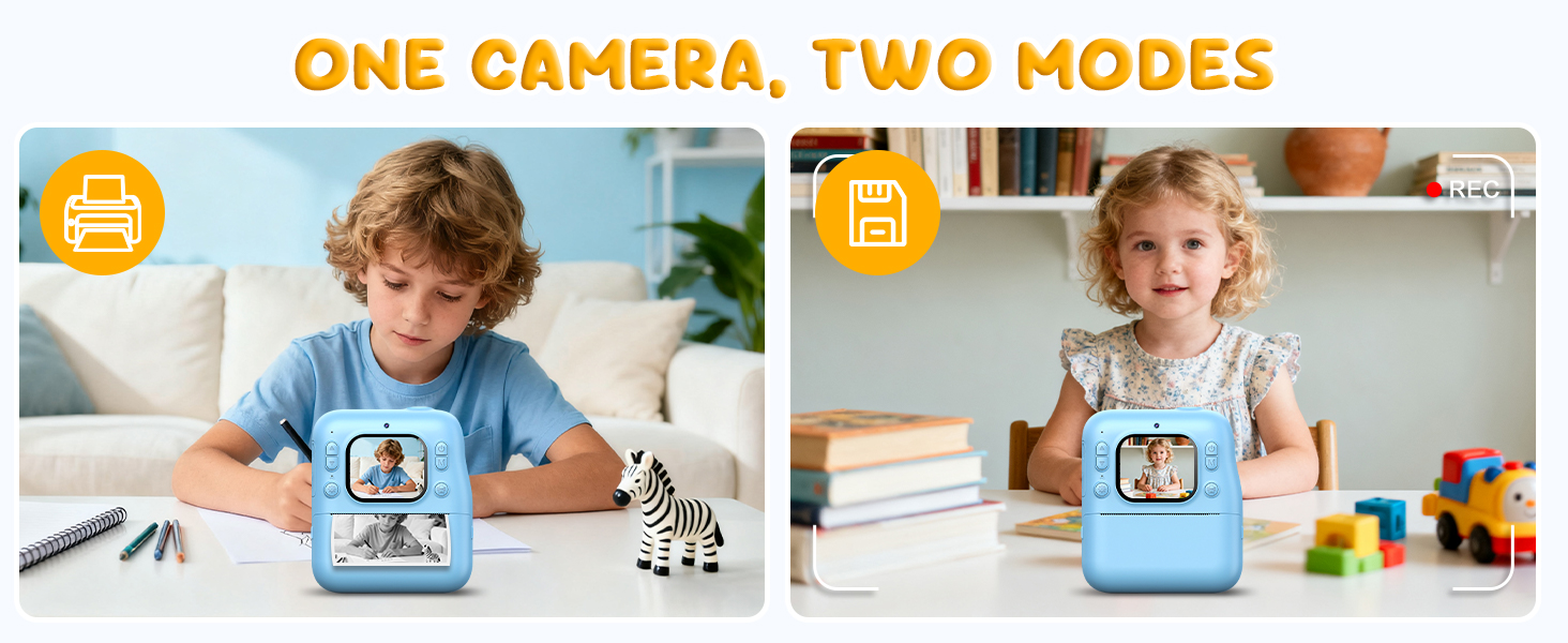 Hot Selling Kids Instant Print Camera 1080P HD with 32GB SD Card & 4 Paper Rolls for Christmas & Birthday Gifts Ages 3-12 (Blue)