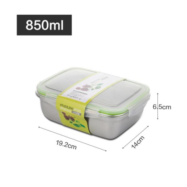 Non-Toxic 304 Stainless Steel Lunch Box Resistant to Food Acids Odorless and Tasteless