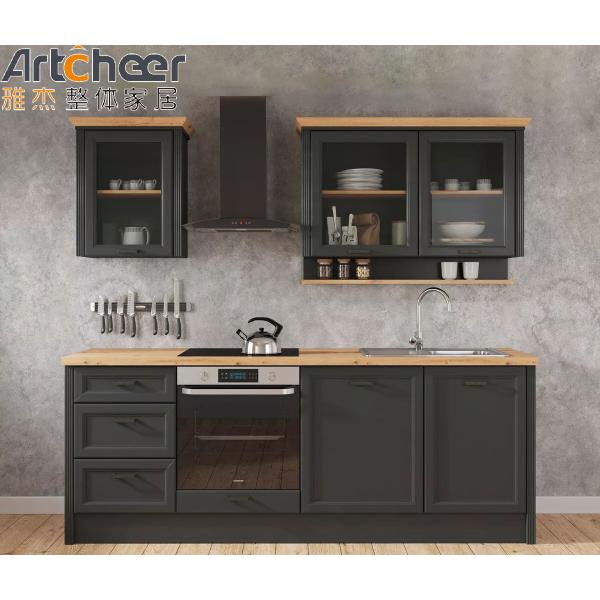 Наружные и спальные кухонные шкафы с поверхностной обработкой дверных панелей из ПВХ мембраны