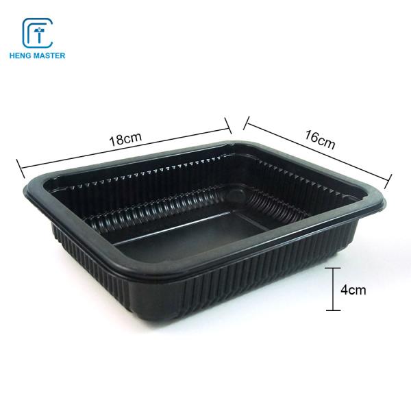 Rectangle Black Disposable 18*16*4cm Frozen Food Tray