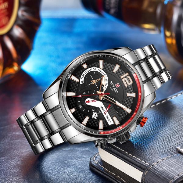 3 Amt Waterproof Mens Stainless Steel Watches Caseback Mineral Crystal Glass