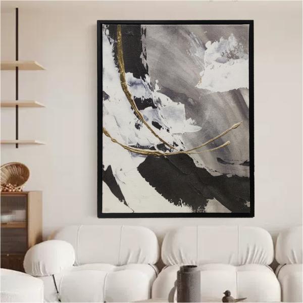 Pintura al óleo abstracta a medida 3D Estereoscópico de textura para decoración de salones modernos