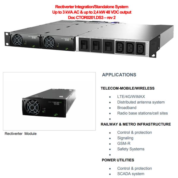 3kVA 1phase 48VDC Eltek Rectiverter 1U DC Power System For Telecom 4G Railway Power Utilities