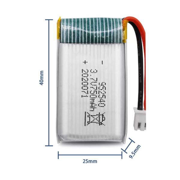 952540 3.7V 750mAh 30C High Rate Polymer Battery for Quadcopter RC Drone Aircraft Model