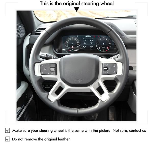 High Quality Customized Hand Stitching Carbon Fiber Leather Steering Wheel Cover for Land Rover  Defender (L663) Discovery III