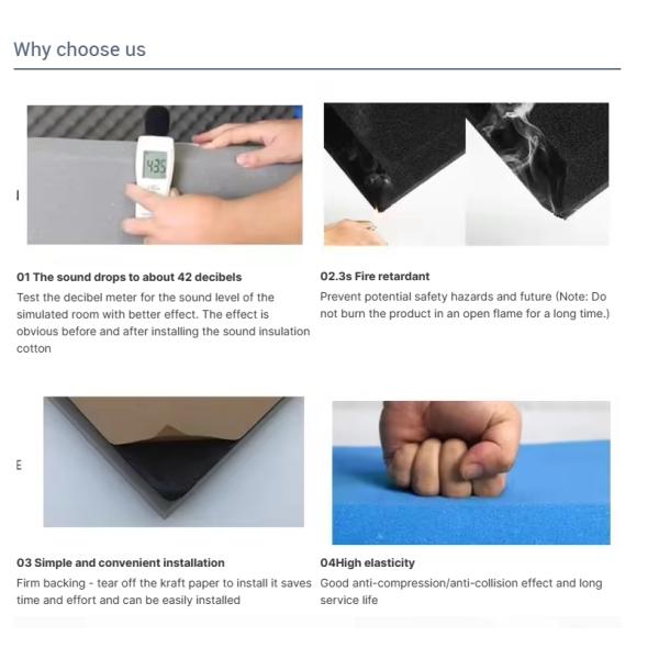 Density Sound Insulation Cotton Foam Panel for Noise Reduction and Acoustic Insulation