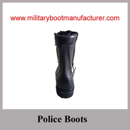 Wholesale China Made Full Leather Police Goodyear Boot with Size Zipper