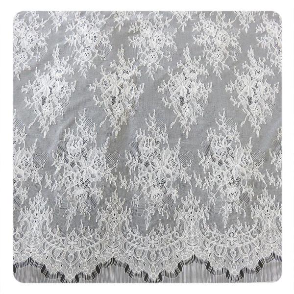150CM Wedding Dress Floral Lace Fabric Chantilly OEM Textile Floral Fabric