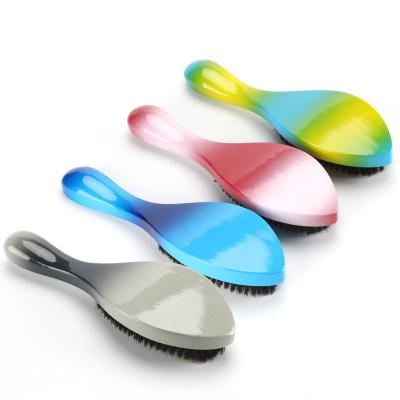 Gradientes de escova de ondas curvas Abeis 360 Cor Pincela de cabelo de punho longo Logotipo de gravura